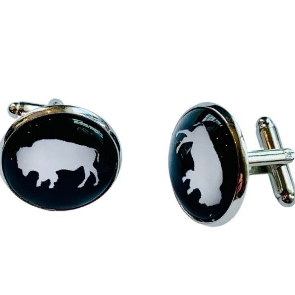 Buffalo Cuff Links Black & White