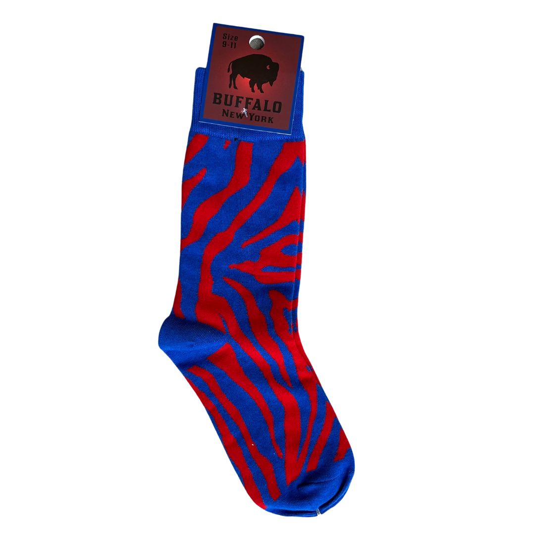 Socks: Red Blue Zebra