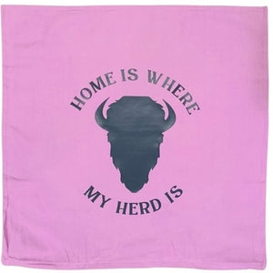 Home Is Where My Herd Is Pillow (Light Purple)