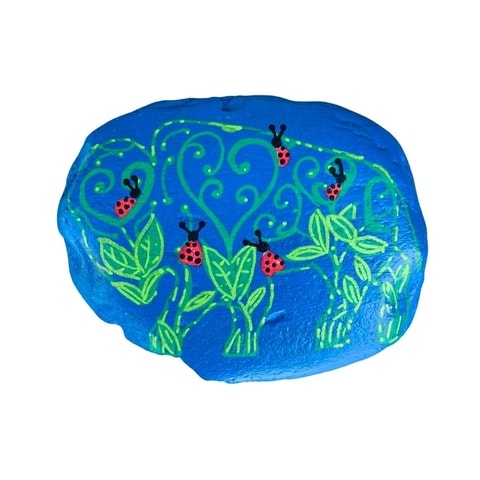 Hand painted Buffalo Rock (multicolor)