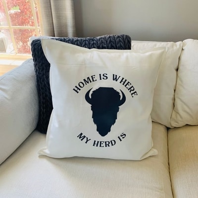 Home Is Where My Herd Is Pillow (White)