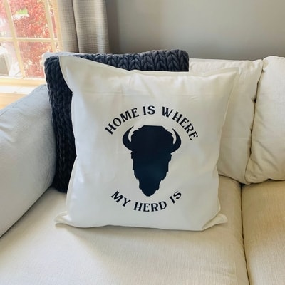 
                  
                    Home Is Where My Herd Is Pillow (White)
                  
                