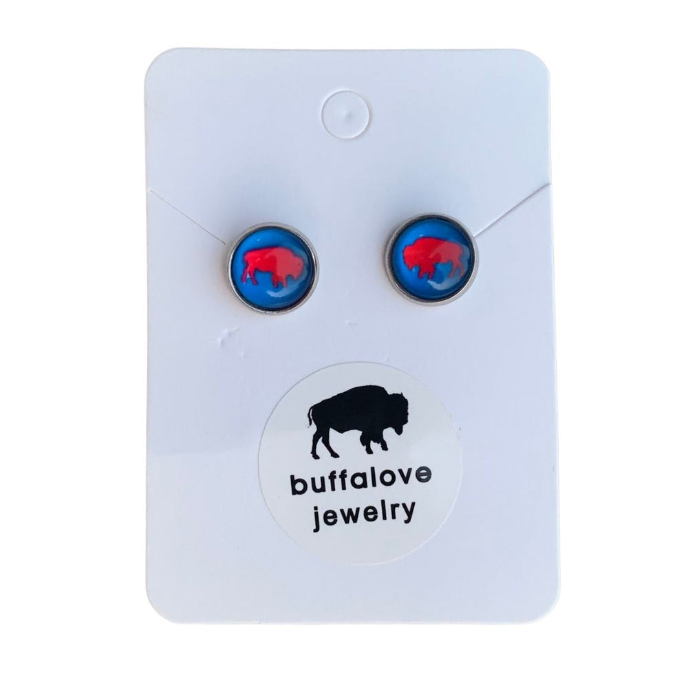 Buffalo Earrings (Blue/Red)