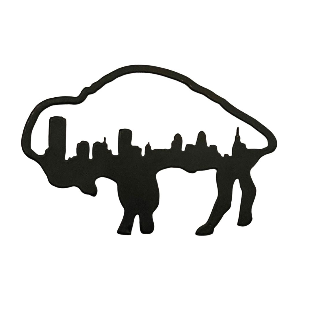 Buffalo Brew Fab Metal Magnet: Buffalo Skyline