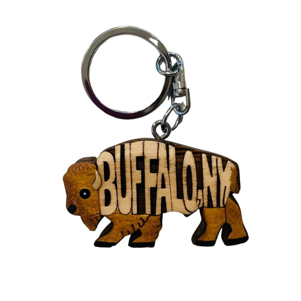 Key Chain: Buffalo Wooden Carved