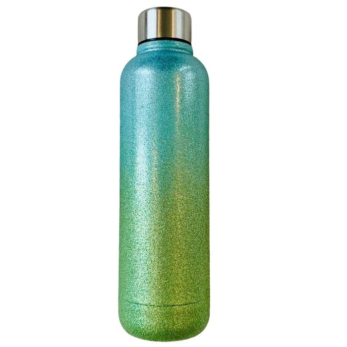 Stainless Steel Glitter Water Bottle (Blue/Green)